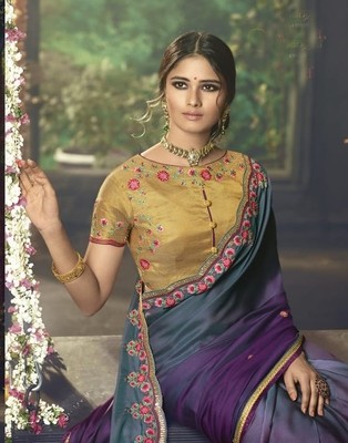 Designer Benaras Art Silk Saree With Exclusive Blouse Piece