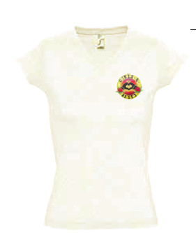 Tshirt col V-  femme en coton sous blister individuel