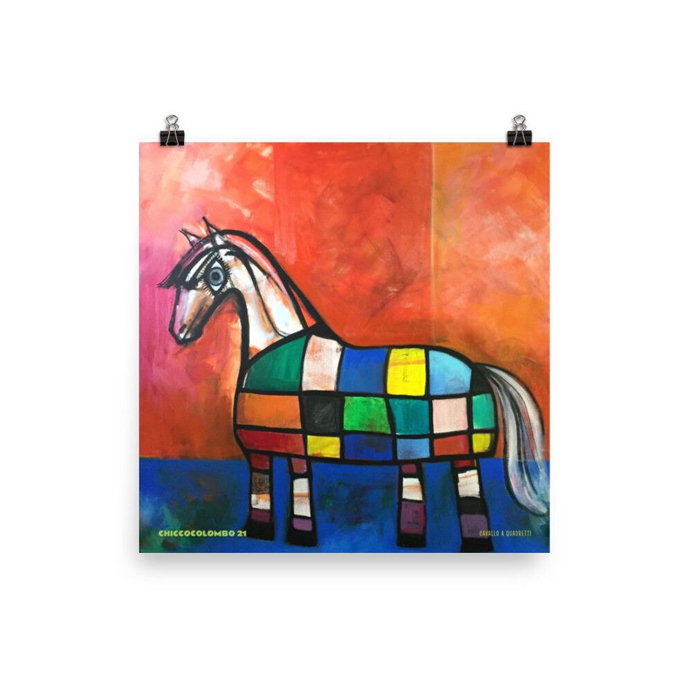  CAVALLO A QUADRETTIPoster