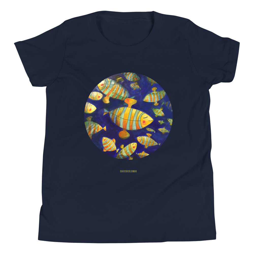 ACQUARIO BLU  T-Shirt a manica corta per bambini, Colore: Navy, Taglia: S