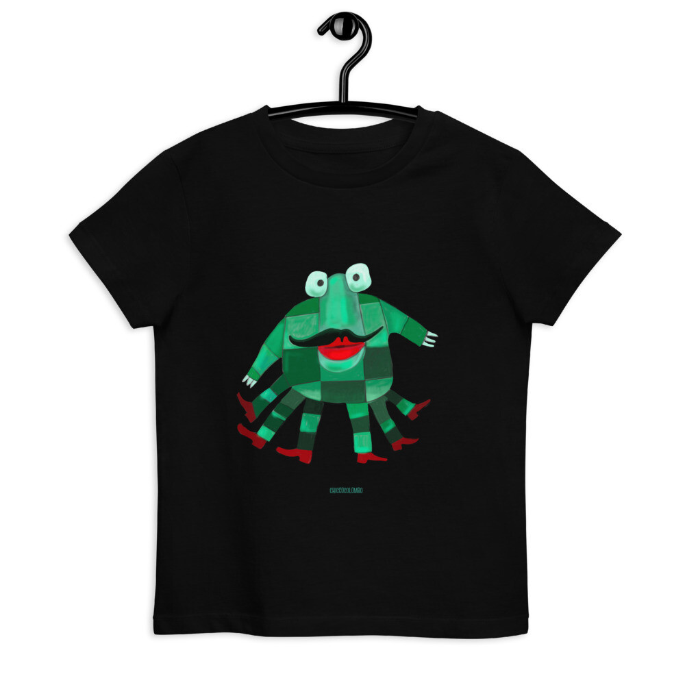 RANOCCHIO  T-shirt in cotone organico per bambini, Colore: Nero, Taglia: 3-4