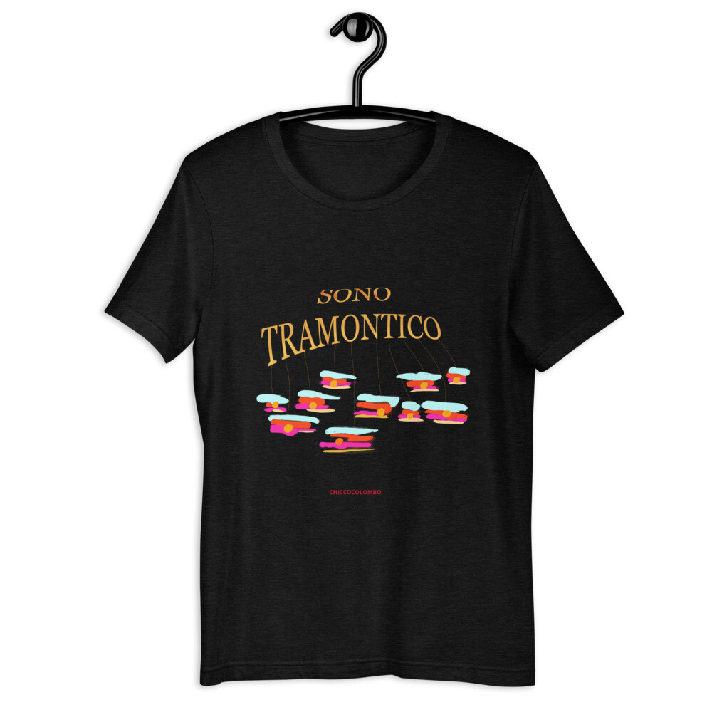 TRAMONTICO   Maglietta unisex manica corta, Colore: Erica nero, Taglia: XS