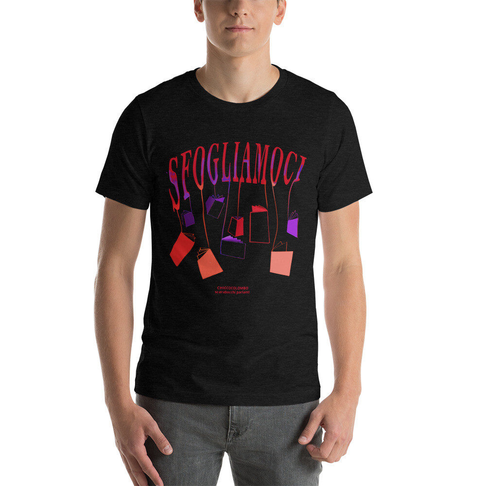SFOGLIAMOCI  Maglietta unisex manica corta, Colore: Erica nero, Taglia: XS