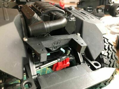 STL (DIY 3DP) - SCX10 III  - Front External Spool Servo Winch Mount
