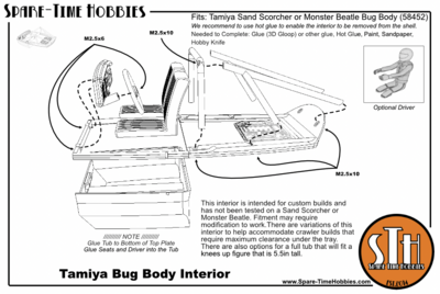 STL (DIY 3DP) - Tamiya Bug Body Interior