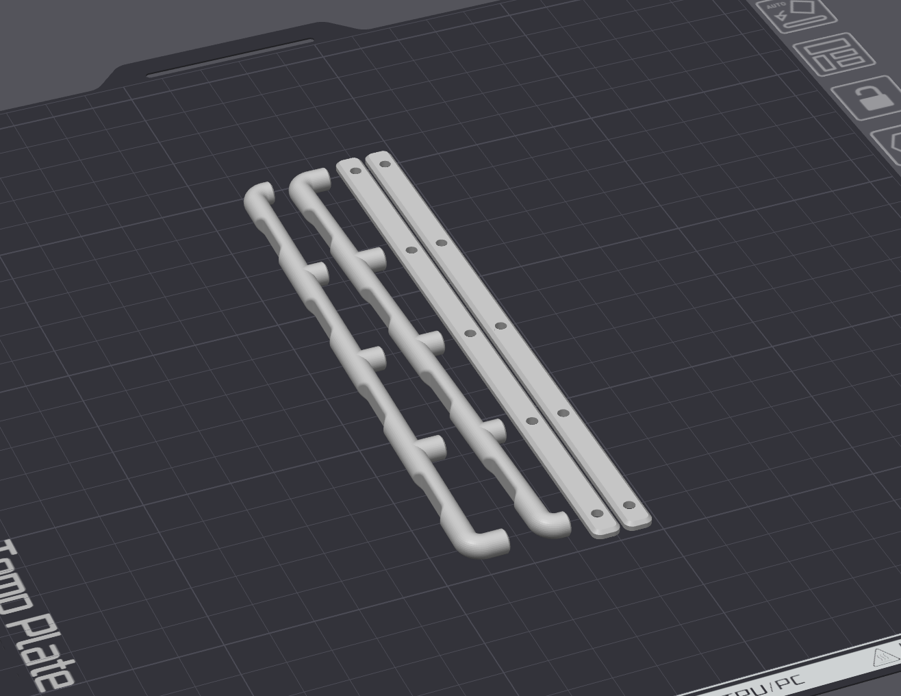 STL (DIY 3DP): Bed Side Tube Rail Univeral