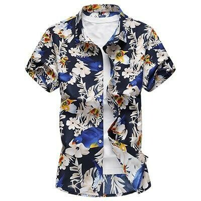 HCXY 2019 Summer Fashion Mens Shirt Slim Fit Short Sleeve Floral Shirt Mens Clothing Trend Mens Casual Flower Shirts Size M-7XL
$2678$26.78