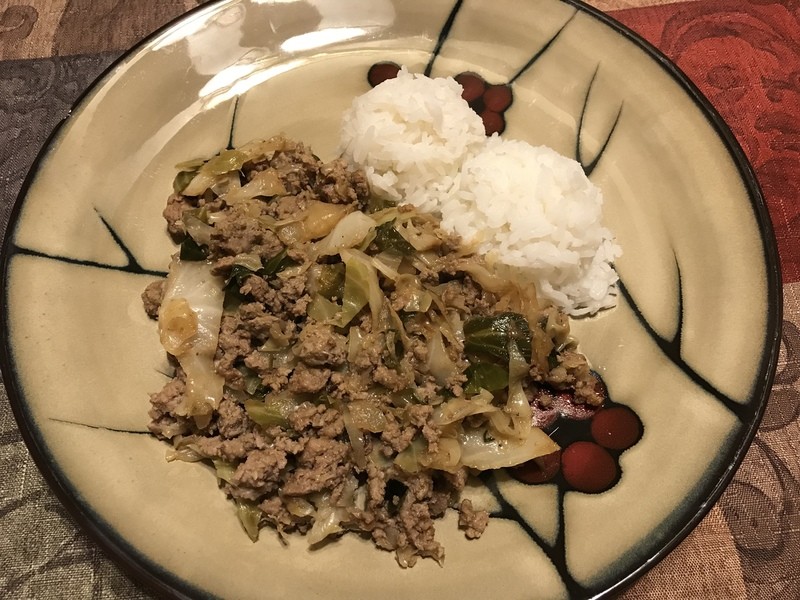 Turkey Cabbage Stir fry
