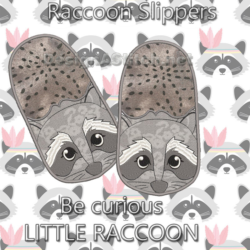 DASS00101015-Forest Slippers-Raccoon