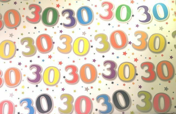 30th wrapping paper