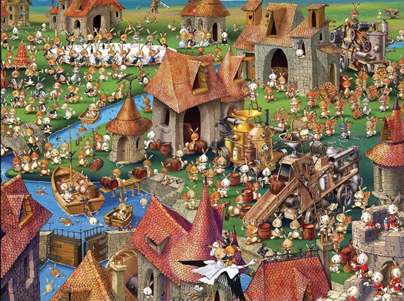 Francois Ruer "Medieval Bunny Life"