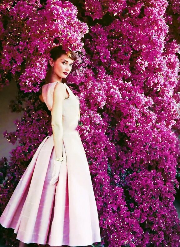 Audrey Hepburn in Pink