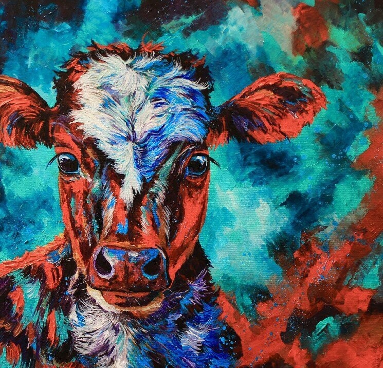 Lindsey Dahl "Cosmic Calf" Square