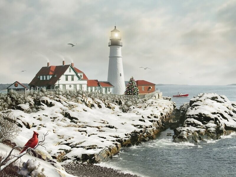 Alan Giana "Christmas At Portland Head"
