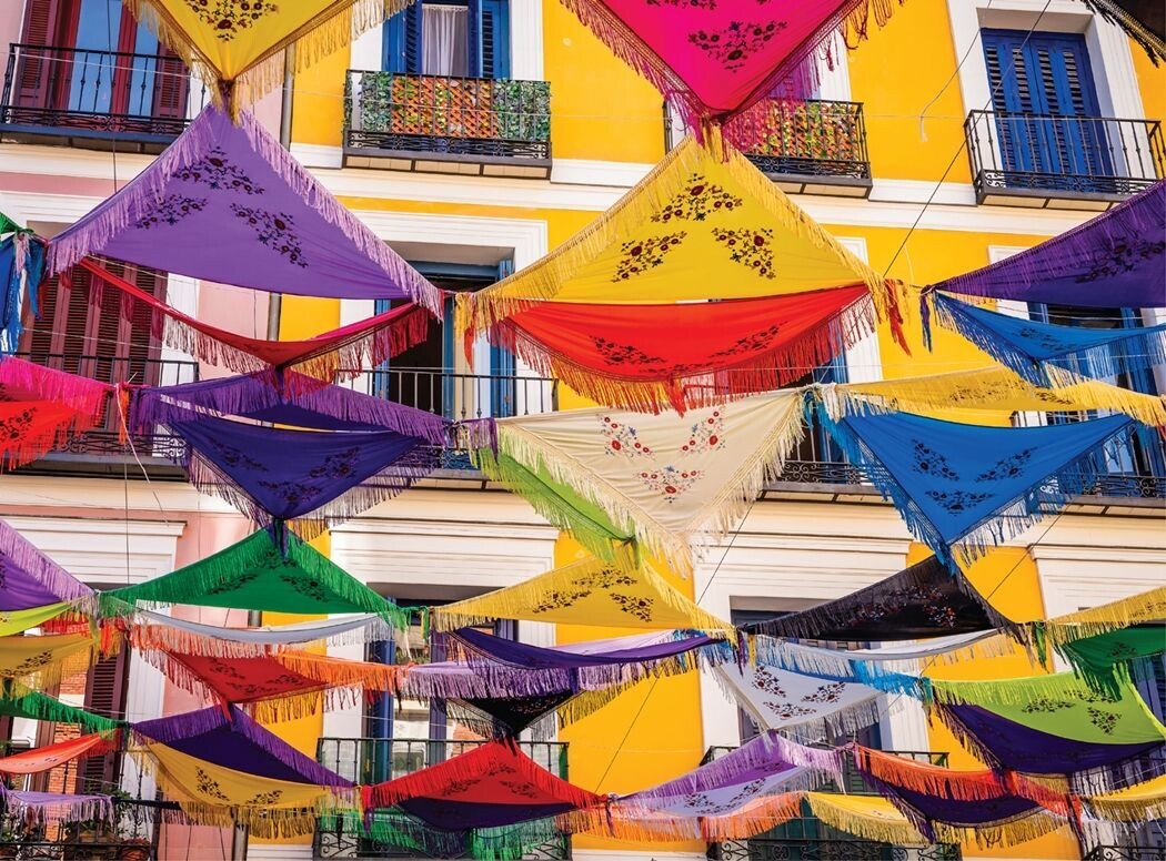 Noriko Buckles "Manila Shawls Flying Over the Street of Madrid"