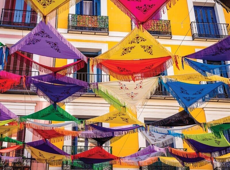 Noriko Buckles "Manila Shawls Flying Over the Street of Madrid"