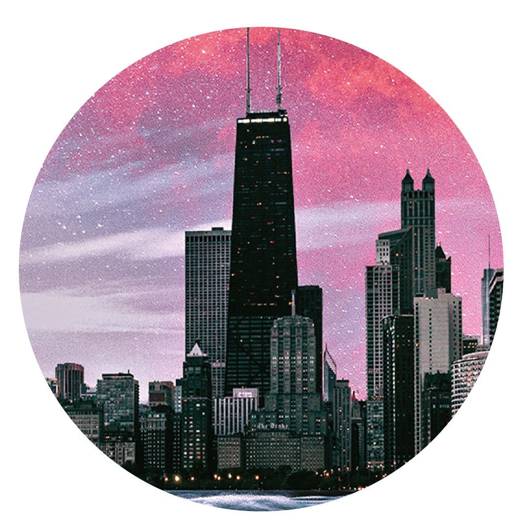 Another Chicago "Cosmic Illumination" 3.5" Coaster Box Set of 4