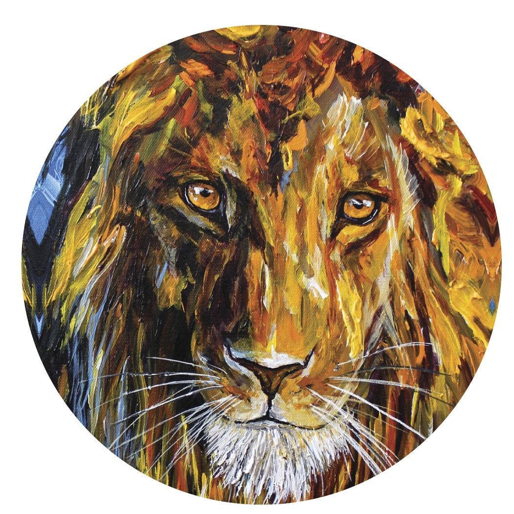 Lindsey Dahl "A Lion Grin" 3.5" Coaster Box Set of 4
