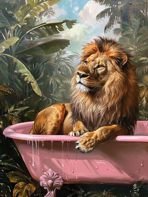 Momart "Satisfied Lion in The Bath"