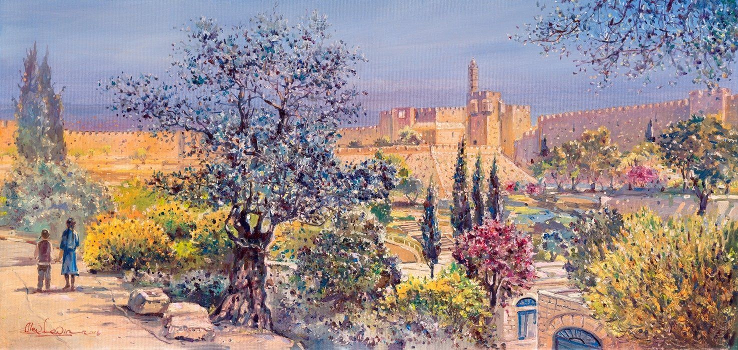 Alex Levin "Overlooking Migdal David" Elongated