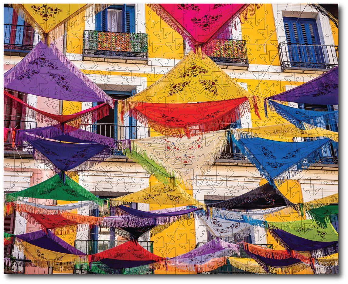 Noriko Buckles "Manila Shawls Flying Over the Street of Madrid"