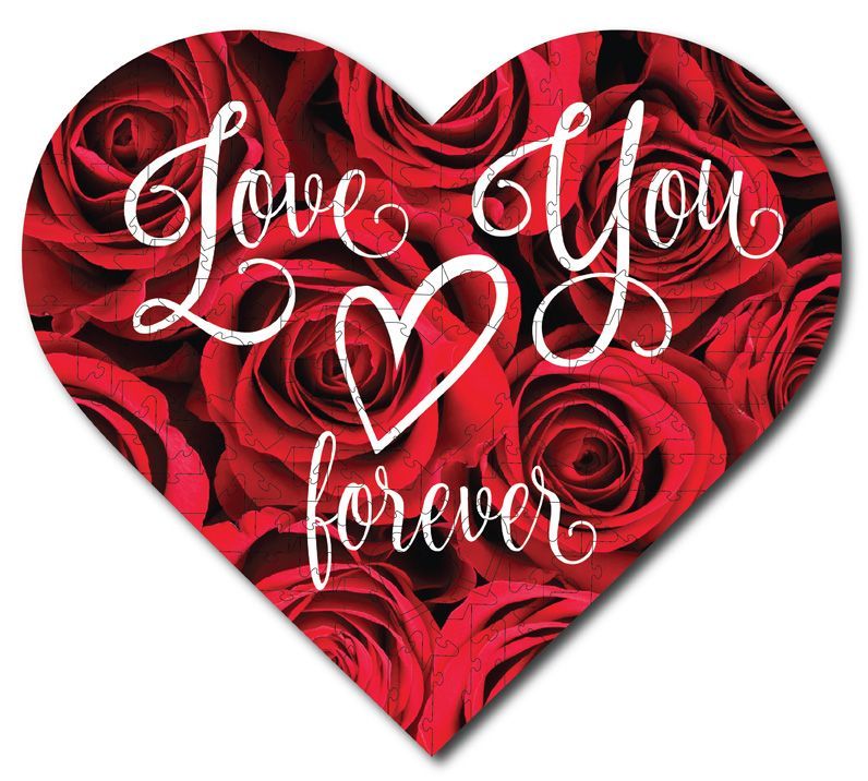 Bouquet of Roses Love You Forever Heart