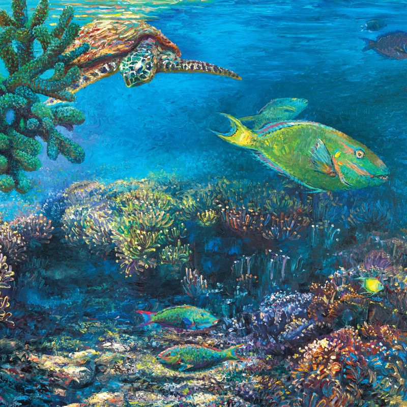 Iris Scott "Blue Merlot" Square