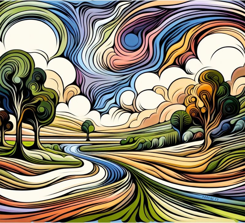 Jerfferson Adshead "Swirling Ladscape" Square