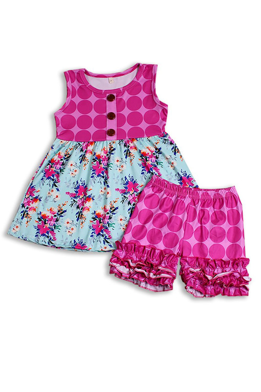 Floral Dot Shorts Set 2t