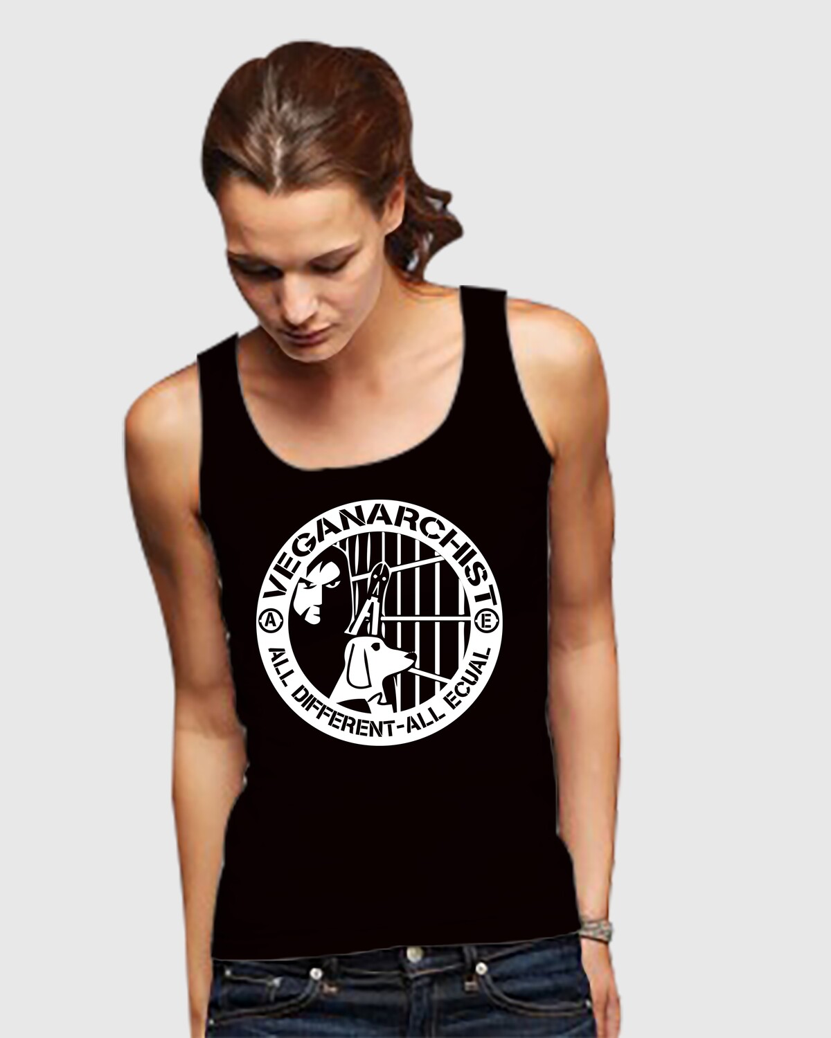 Black Tank Top: Veganarchist