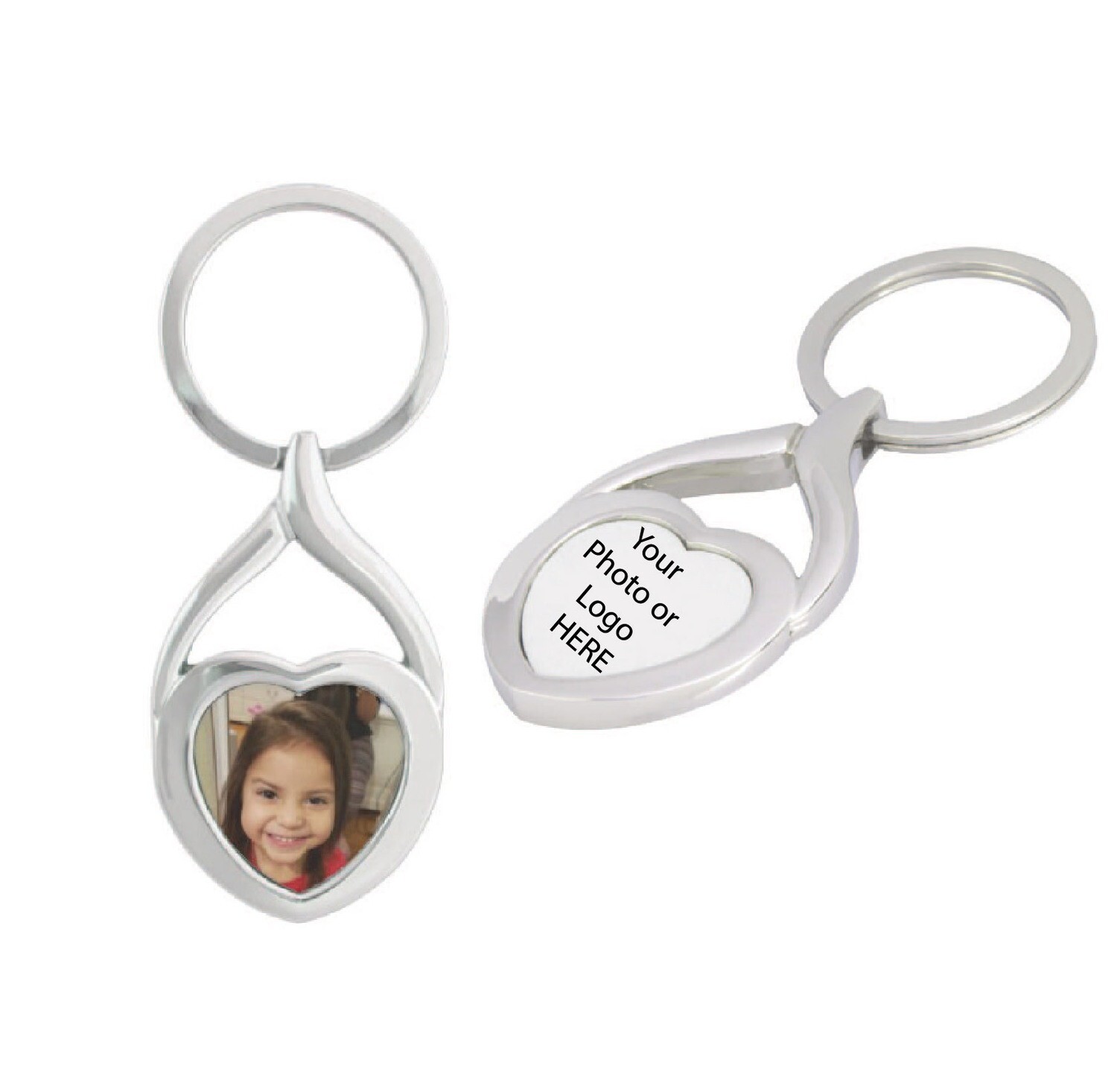 Personalized | Twisted / Interlocking Hearts | Metal Keychain