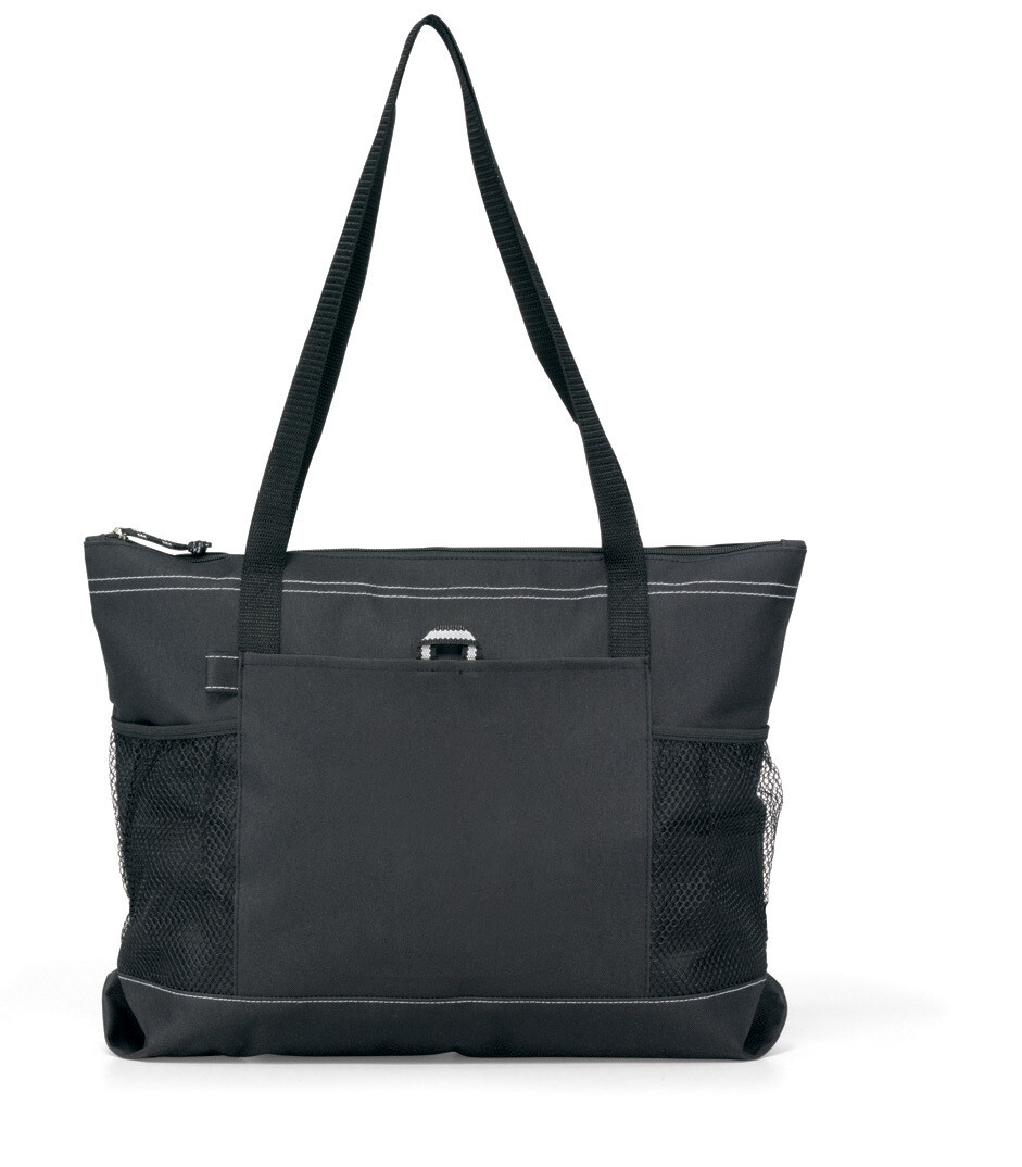 This is what an awesome mom looks like | Zippered Tote Bag | 7 Colors, Bag Color: Black