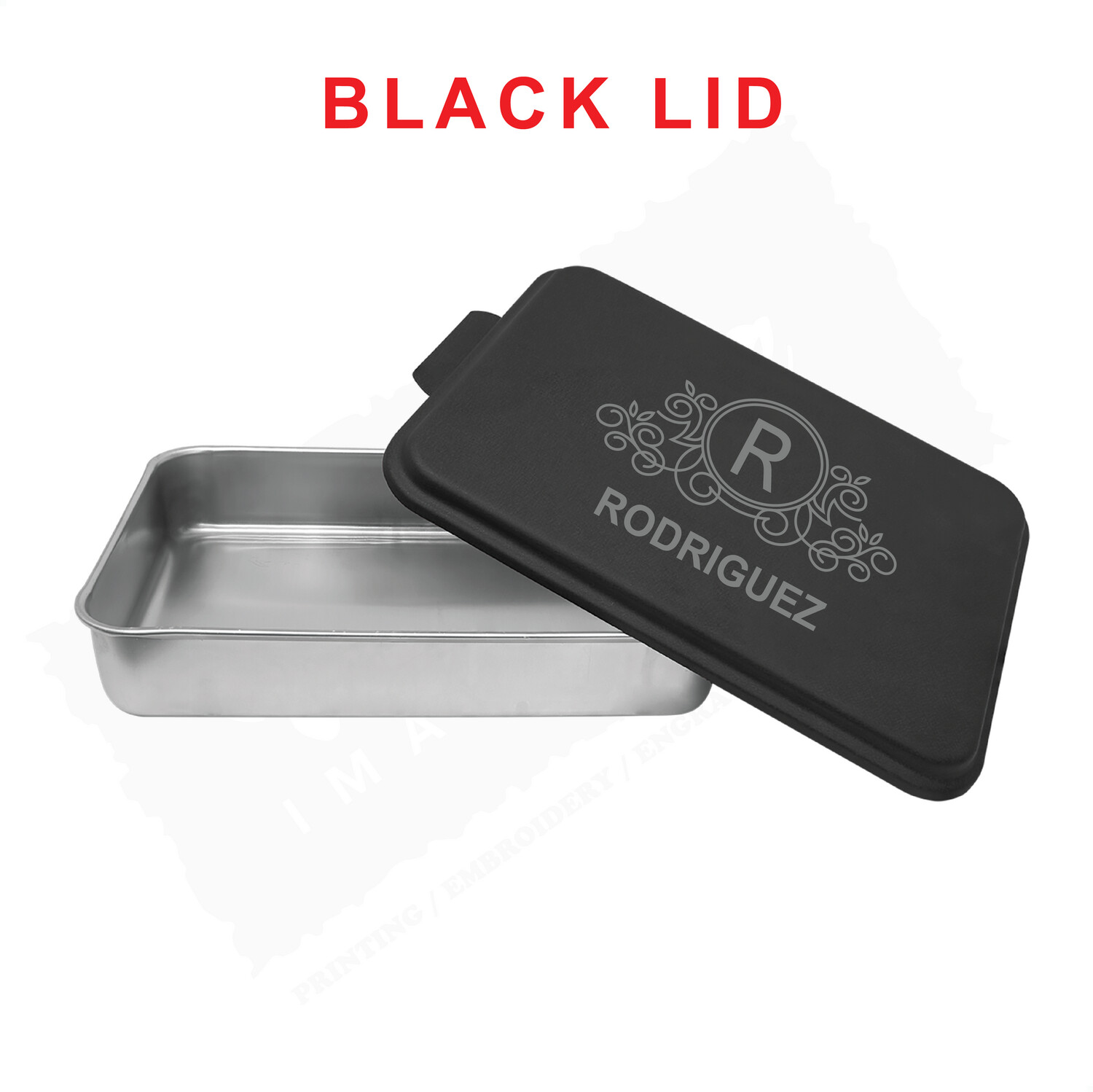 Personalized | Custom Engraved | Aluminum Cake Pans | 9" x 13" | 5 Colors, Lid Color Selection: Black