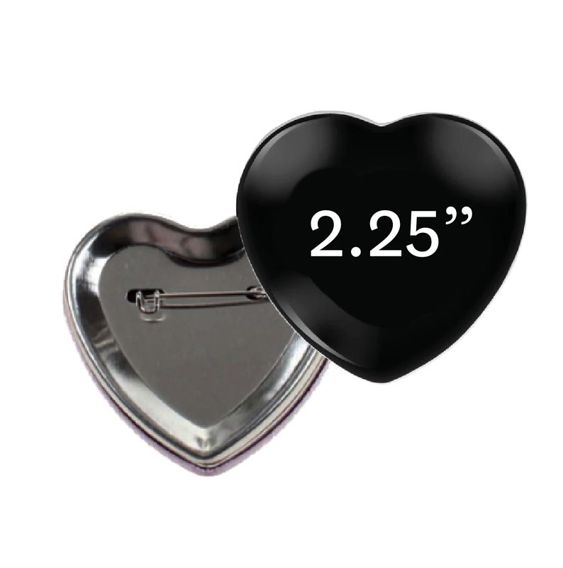 Heart Shape | Custom | Photo | Pinback Buttons | 2.25"