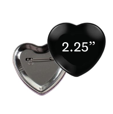 Heart Shape | Custom | Photo | Pinback Buttons | 2.25"