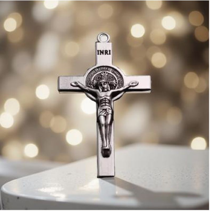 10 Pack | Saint Benedict | Exorcism Crucifix Charms | 2.09&quot;