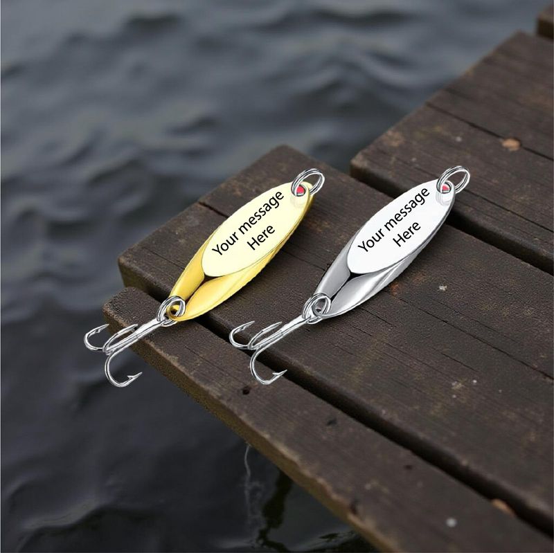 Personalized | Custom engraved | Fishing Spoons Lures | Gold &amp; Silver Color