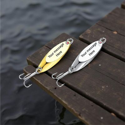 Personalized | Custom engraved | Fishing Spoons Lures | Gold &amp; Silver Color