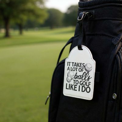 It Takes A Lot Of Balls To Golf Like I Do | Funny | Golf Tag | Golf Tee Holder with 3 Wooden Tees
