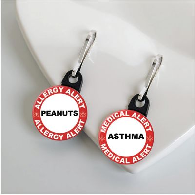 Custom | Allergy | Medical Alert | Zipper Pull