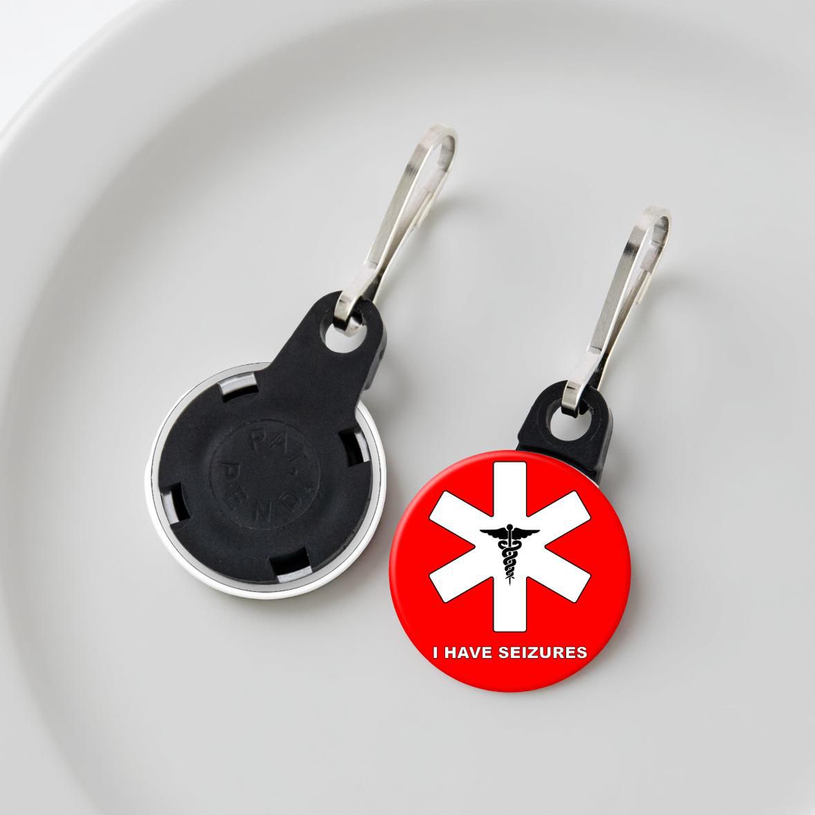 I Have Seizures | Medical Alert | Zipper Pull