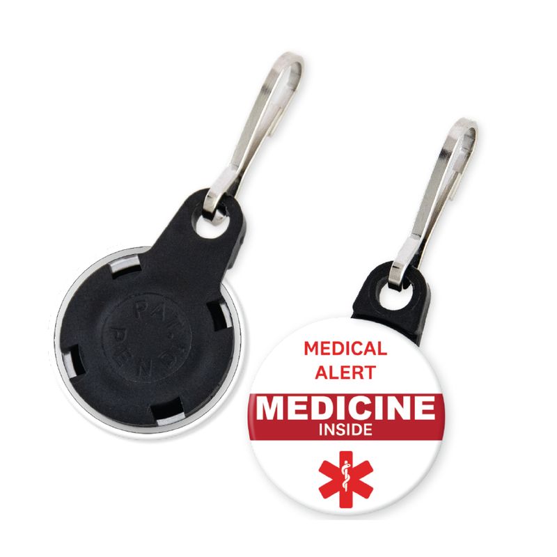 Medical Alert | Medicine Inside | Zipper Pull