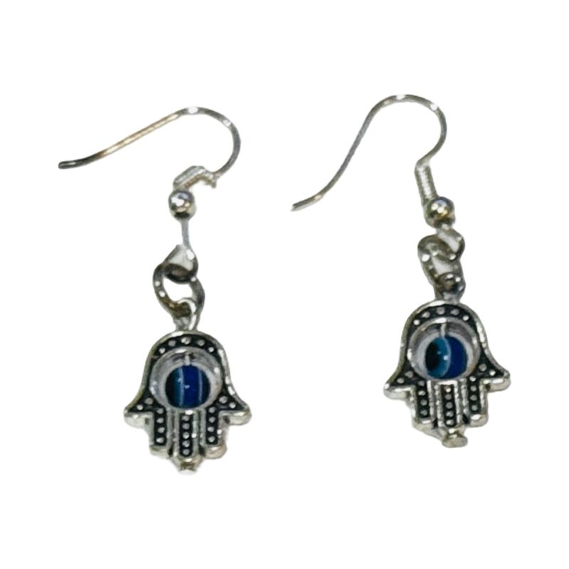 Hamsa hand evil eye protection earrings