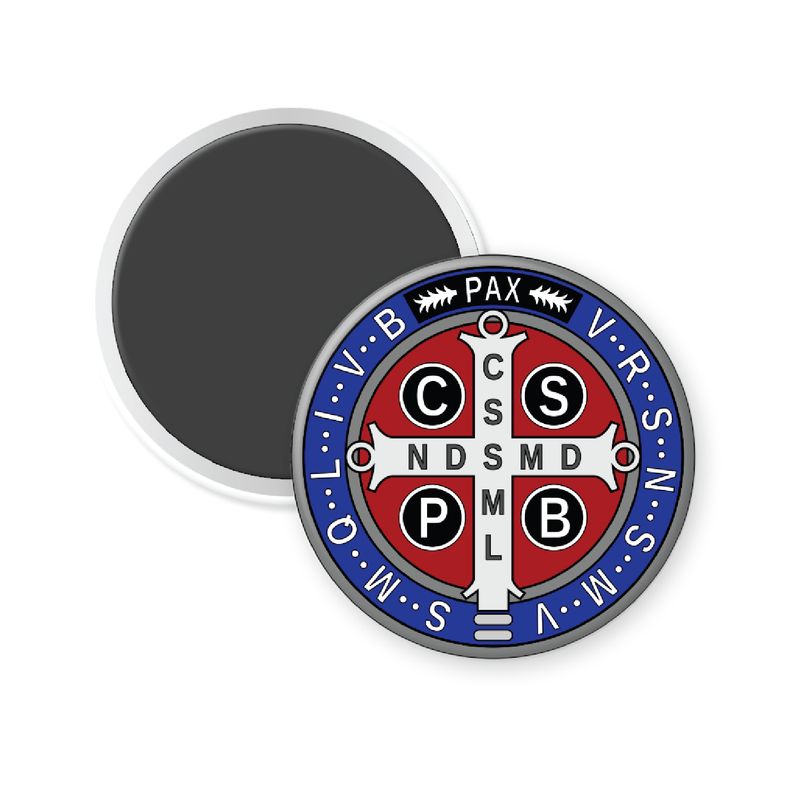 Saint Benedict | St. Benedict Medal | Round | Magnet with prayer card