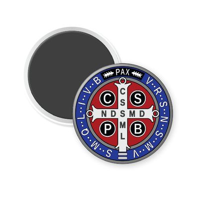 Saint Benedict | St. Benedict Medal | Round | Magnet with prayer card