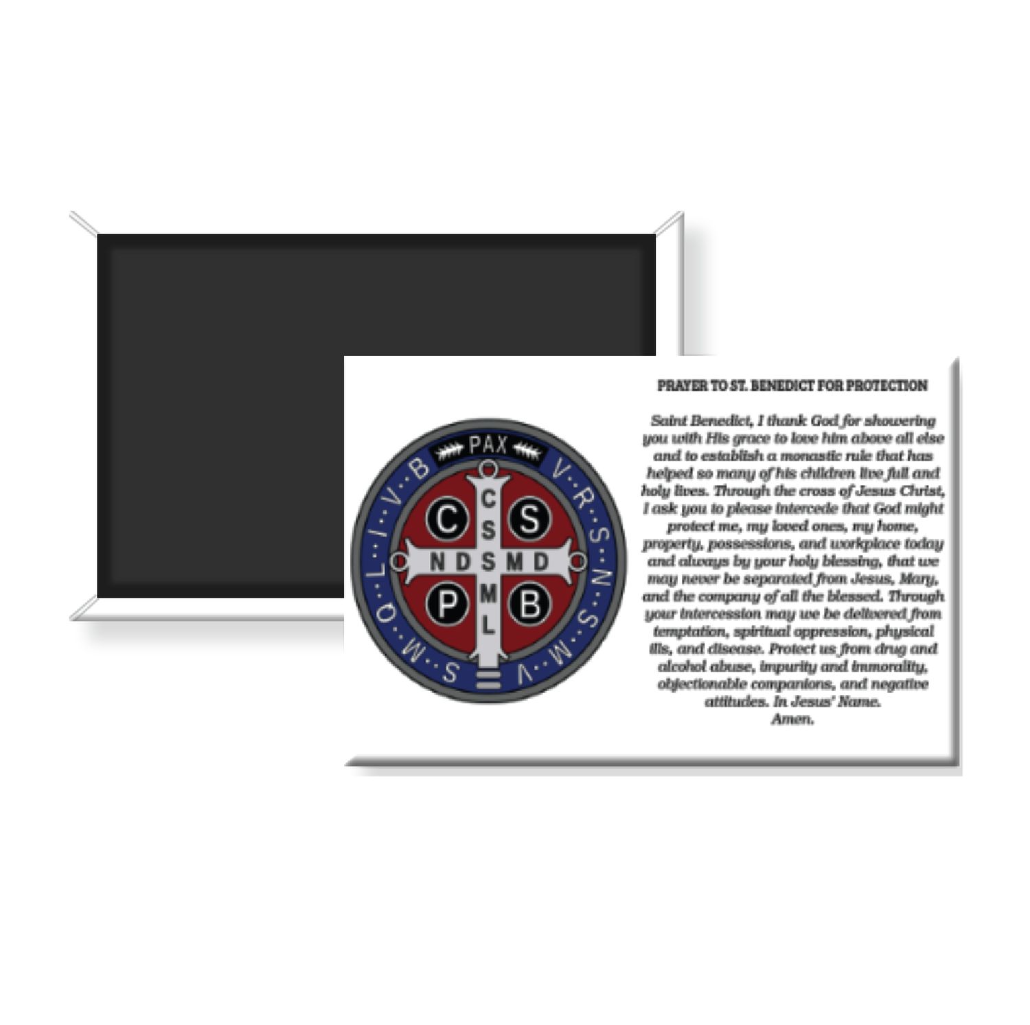 Saint Benedict | St. Benedict Medal | Spiritual Protection Magnet | Rectangular | 2" x 3"