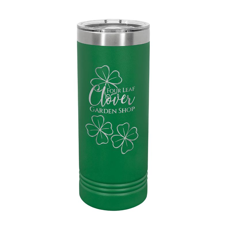 22oz. | Green | Custom engraved | Double Insulated | Stainless Steel | Skinny Tumbler