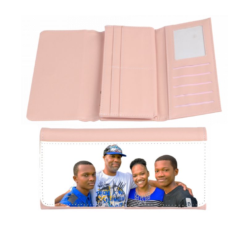 Personalized | Photo | PU Leather | TriFold Wallet | Gift for her | Light Pink