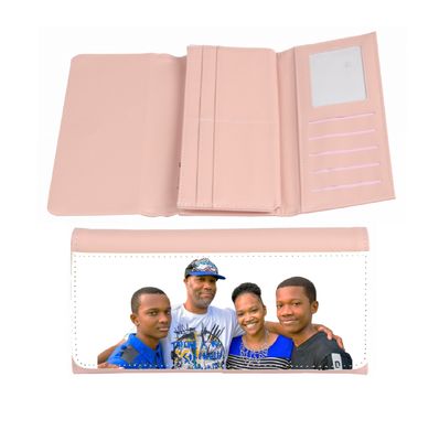 Personalized | Photo | PU Leather | TriFold Wallet | Gift for her | Light Pink