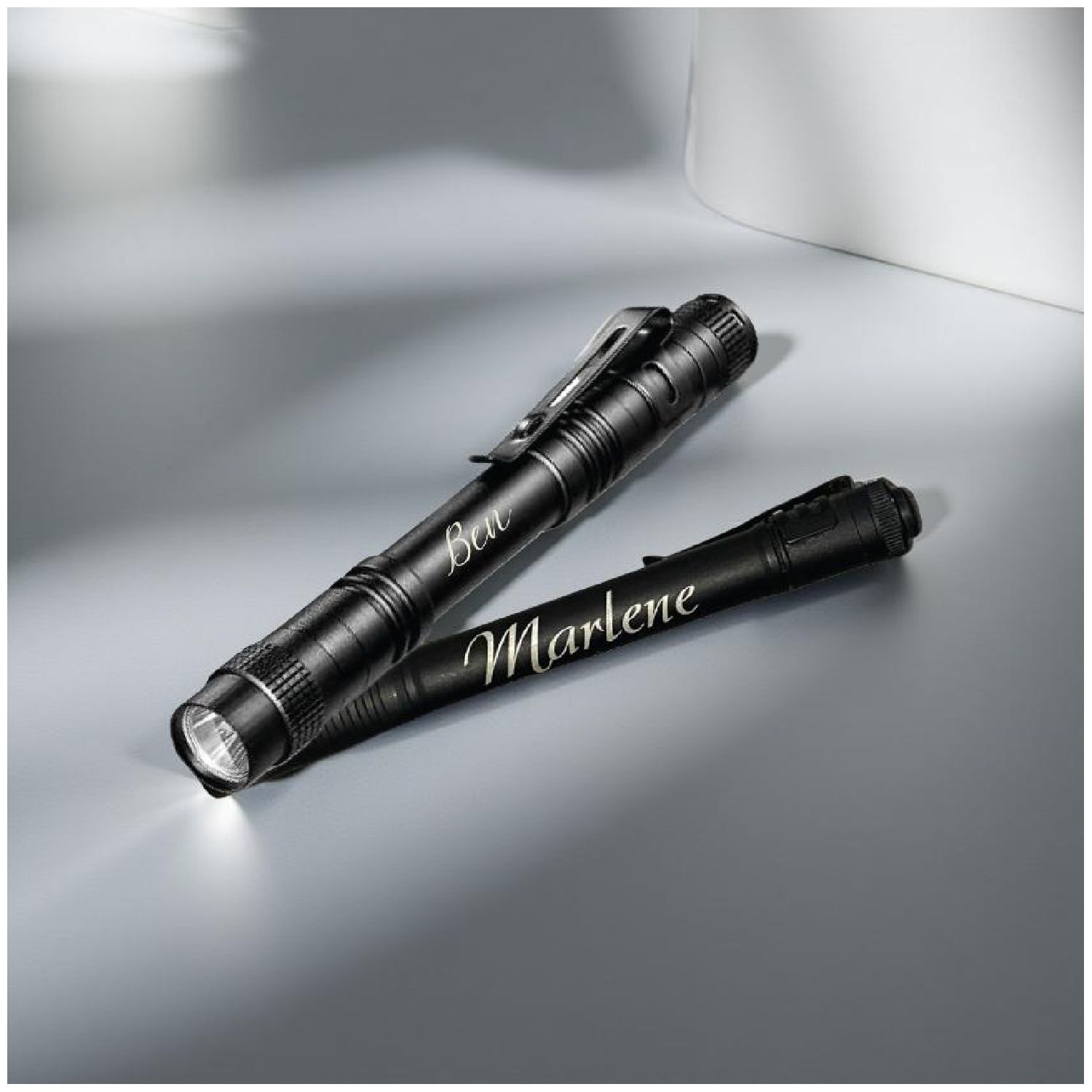 Engraved Name | Personalized |Pocket Flashlight with Clip | Great for Safety &amp; Travel | Black | Under $10 | 5.2"